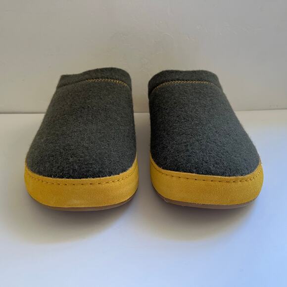 Olukai Hamani Hulu Wool Mules Men's 10 in Olive/Mustard Sheepskin Shearling NEW - Picture 5 of 13